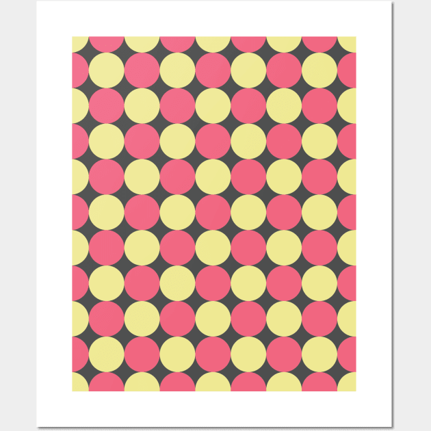 Pink and Yellow Circle Seamless Pattern 001#001 Wall Art by jeeneecraftz